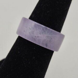 Lavender Jade Ring Polished Band Gemstone Jewelry Size 5.5